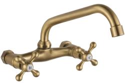 Aquanello Heritage Ascot Classic Kitchen Wall-Mounted Faucet with Top Spout, Bronze BN-4110-HA
