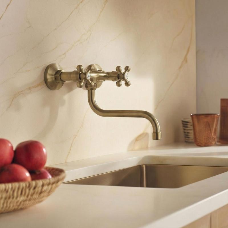 Aquanello Heritage Ascot Classic Kitchen Wall Faucet  Bronze BN-4111-HA