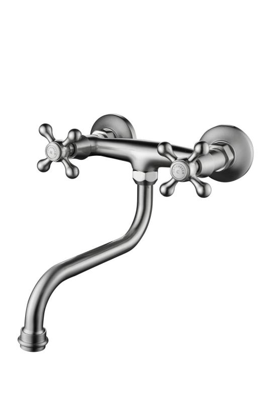 Aquanello Heritage Ascot Classic Kitchen Wall Faucet Stainless Steel NB-4111-HA