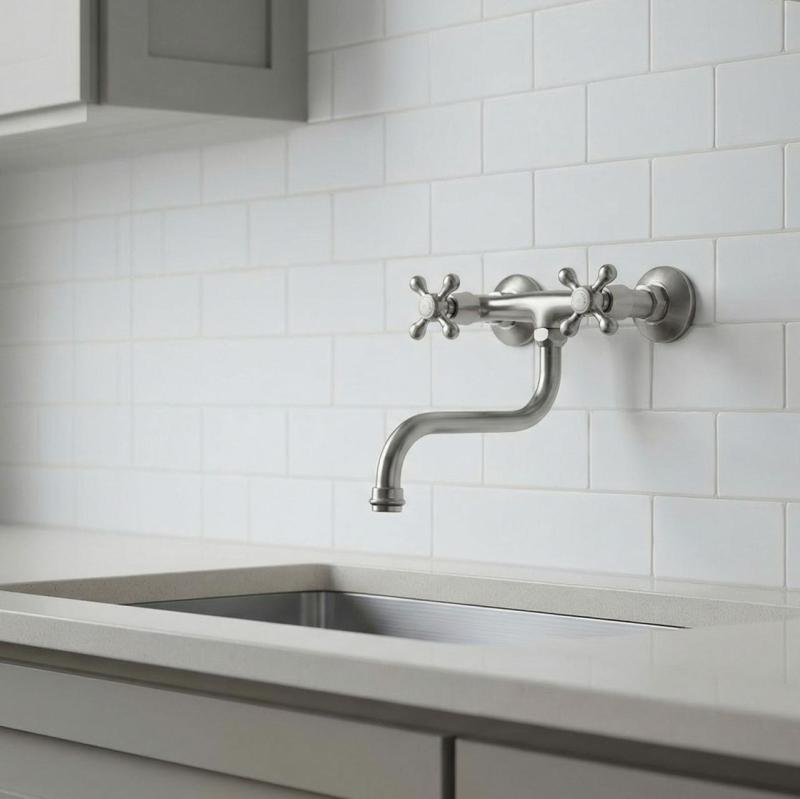 Aquanello Heritage Ascot Classic Kitchen Wall Faucet Stainless Steel NB-4111-HA