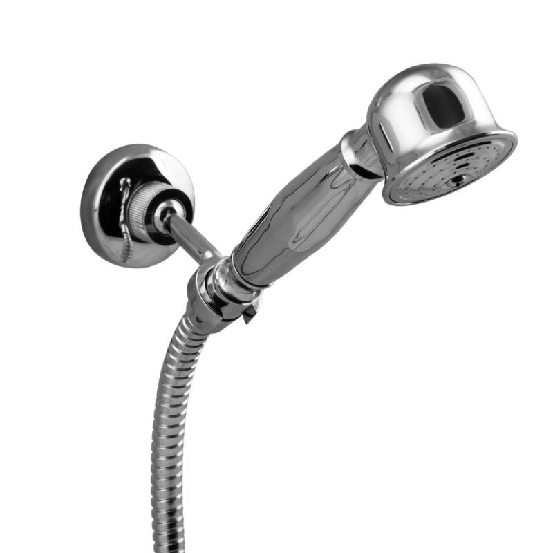 Aquanello Heritage Ascot Classic Surface-Mount Shower Faucet Set with Star Knobs Chrome including Hand Shower CR-2002-HA