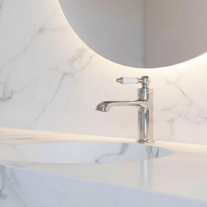 Aquanello Heritage Manor Classic Nostalgic Washbasin Mixer Tap Chrome CR-1001-HM