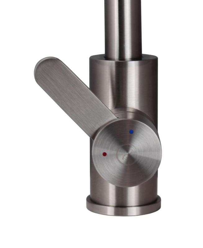 Aquanello Forma Solid Stainless Steel Single Lever Kitchen Mixer Tap Round Spout SS-1002-FM