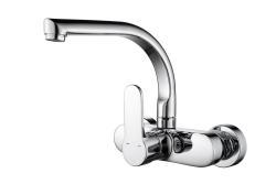 Aquanello Casa Kitchen Wall Faucet with Top Spout Chrome CR-1003-CS