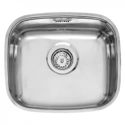 Reginox L183440OKG stainless steel kitchen sink 44x38cm flush-mounted, inset or undermount with basket strainer plug 03060