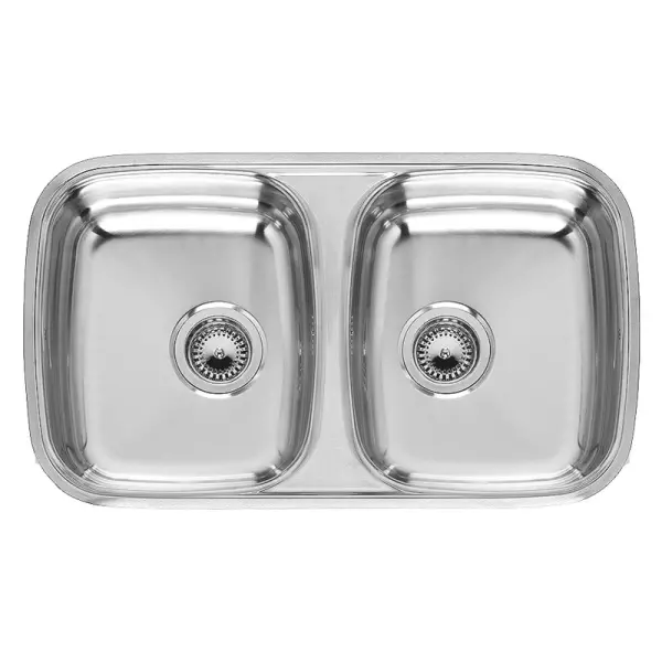 Reginox Princess 80 double stainless steel kitchen sink flush-mounted, inset or undermount 76.5x44cm B1936LLU08GDS