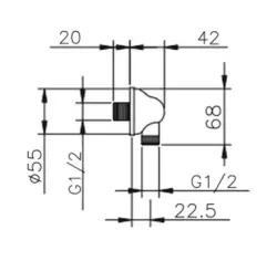 Huber Croisette Connection elbow for shower Chrome 67.02H.CR