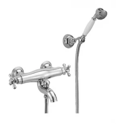 Huber Croisette Thermostatic bath mixer with shower set Chrome CSD2701021