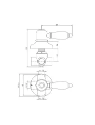 Huber Croisette diverter valve Chrome 1/2 653.CS01H.CR