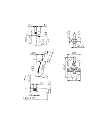 Huber Croisette Built-in Bath Mixer Set Chrome 915.CS01H.CR