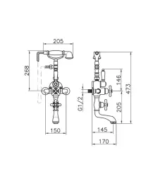 Huber Croisette Bath Mixer with Thermostat Chrome 198.CS01H.CR