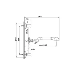 Cisal Arcana Ceramic Slide rail with hand shower Chrome AR00311221