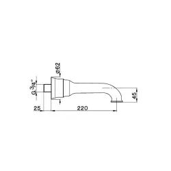 Cisal Arcana Ceramic Spout 220mm AR00024227