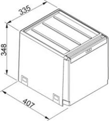 Franke Cube 40 waste system manual operation, bins 2 x 14 liters 1340039330