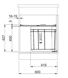 Franke Sorter Solo 60 revolving waste system at door 40 liters with carbon filter 1210307572