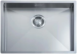 ABK Baronga large extra shallow stainless steel sink for disabled, 10cm deep, 55x40cm, flush mount, undermount, and top mount, BAR5510FVI.