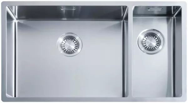 ABK Bingara large one and a half 1.5 stainless steel sink 50x40+20x40 cm for flush-mount, undermount, and top-mount installation BIN5020FVI