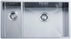 ABK Bingara large one and a half 1.5 stainless steel sink 20x40+50x40 cm Flush-mount under-mount and top-mount BIN2050FVI