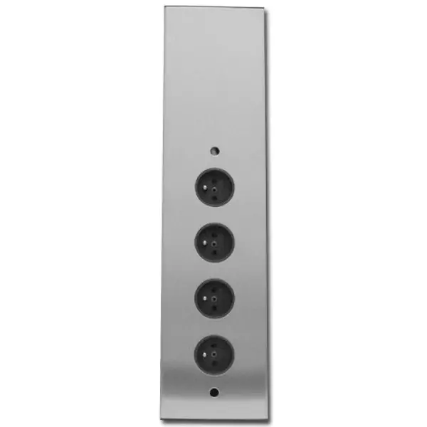 Thebo plug with 4 sockets, earthed ST3007 stainless steel