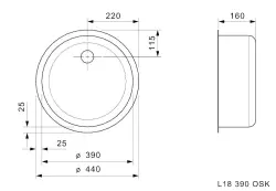 Reginox L18 390 OSK stainless steel kitchen sink flush-mounted B2903LLU02GDS