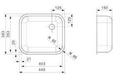 Reginox L18 4035 OSK stainless steel kitchen sink flush-mounted inset or undermount B2914LLU02GDS