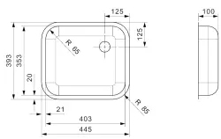 Reginox L18 4035 SK 10cm shallow stainless steel kitchen sink flush-mounted inset or undermount disabled B2919LLU01GDS