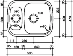 Reginox Queen 60 Flush-Mounted Kitchen Sink B0935LLU08GDS