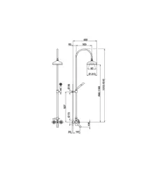 Cisal Arcana Ceramic Shower column with bath spout Chrome AC00415121